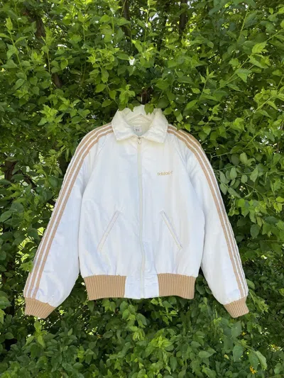 Pre-owned Adidas X Vintage Adidas 80's Jacket Bomber Made In Finlandia In Brown