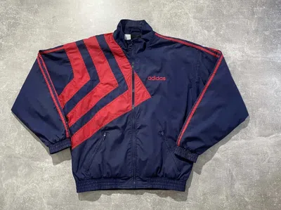 Pre-owned Adidas X Vintage Adidas 90's Track Jacket Big Logo Style In Blue Red