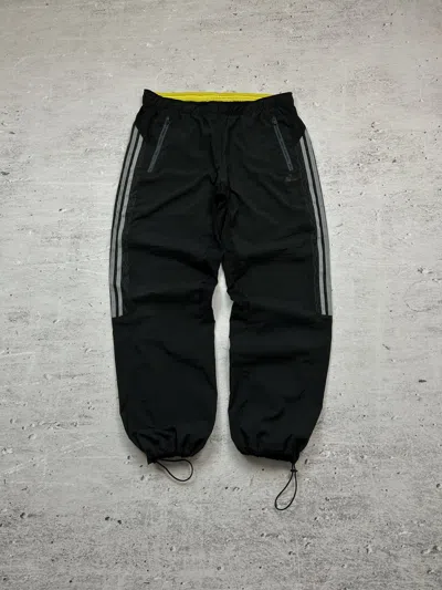 Pre-owned Adidas X Vintage Adidas Baggy Parachute Pants With Drawstrings 00s In Black