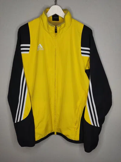 Pre-owned Adidas X Vintage Adidas Bumblebee Vintage 3-stripped Light Suit Jacket Y2k In Black Yellow