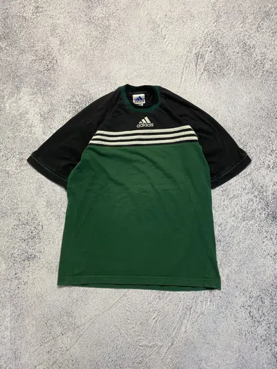 Pre-owned Adidas X Vintage Adidas Center Logo Y2k Retro T-shirt 90's In Green