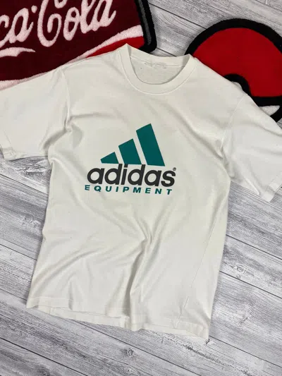 Pre-owned Adidas X Vintage Adidas Equipment Big Logo Vintage T Shirt In White
