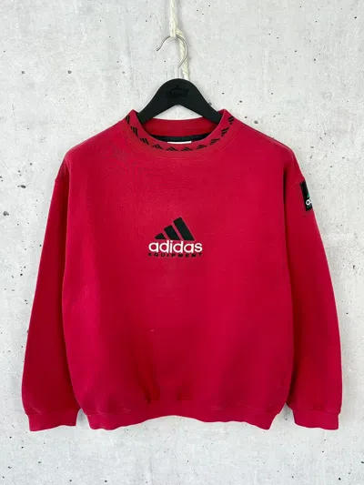 Pre-owned Adidas X Vintage Adidas Equipment Cotton Long Sleeve Sweatshirt In Red
