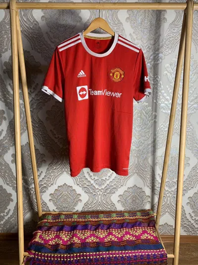 Pre-owned Adidas X Vintage Adidas Manchester United 2021/22 Soccer Jersey Y2k Garnacho In Red