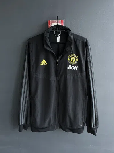 Pre-owned Adidas X Vintage Adidas Manchester United Track Top Jacket Y2k Jersey In Black