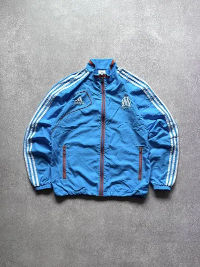 Pre-owned Adidas X Vintage Adidas Marseille Nylon Olympic Jacket Y2k M In Blue