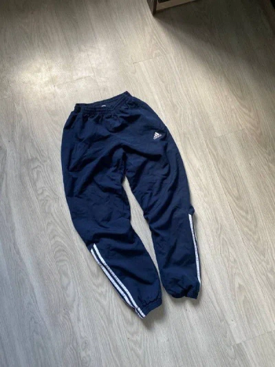 Pre-owned Adidas X Vintage Adidas Nylon Trackpants Blokecore In Dark Blue
