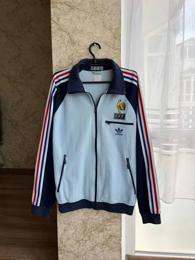 Pre-owned Adidas X Vintage Adidas Original Vintage France Zip Sweatshirt In Blue