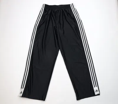 Pre-owned Adidas X Vintage Adidas Striped Wide Leg Tearaway Sweatpants Black