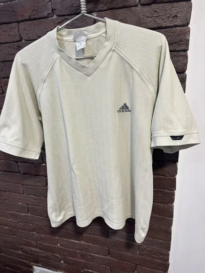 Pre-owned Adidas X Vintage Adidas T Shirt Oversize Y2k Striped In Beige