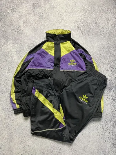 Pre-owned Adidas X Vintage Adidas Torsion Tracksuit Jacket And Pants Nylon 90's In Multicolor