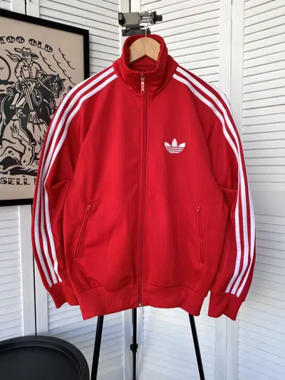 Pre-owned Adidas X Vintage Adidas Track Retro Olympic Jacket 00s Red Striped
