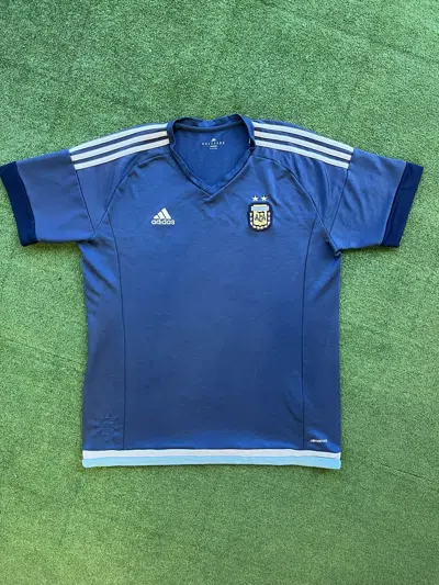 Pre-owned Adidas X Vintage Blockore Adidas Argentina Football Jersey Drill Y2k In Blue