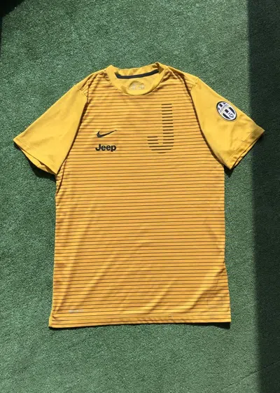 Pre-owned Adidas X Vintage Blokecore Adidas Juventus Jeep Football Jersey Tee In Yellow