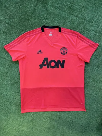 Pre-owned Adidas X Vintage Blokecore Adidas Manchester United Football Jersey In Pink