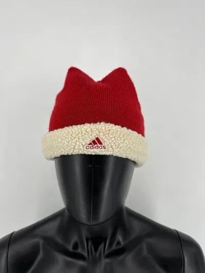 Pre-owned Adidas X Vintage Fleece Adidas Beanie / Snow Hat / Snow Cap In Red