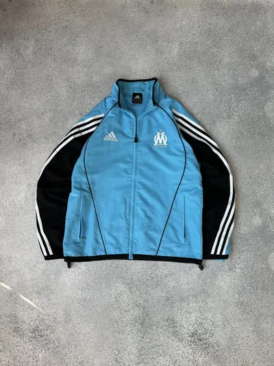 Pre-owned Adidas X Vintage Olympique De Marseille 2005 Football Track Jacket In Blue