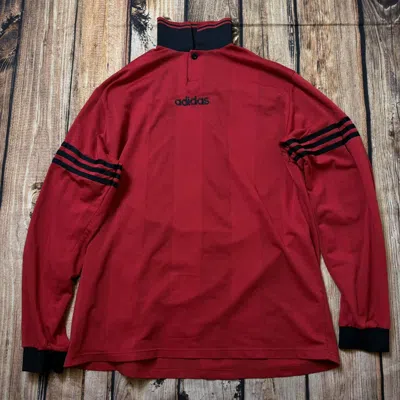 Pre-owned Adidas X Vintage Training Long Sleeve T-shirt Adidas Vintage Football In Red