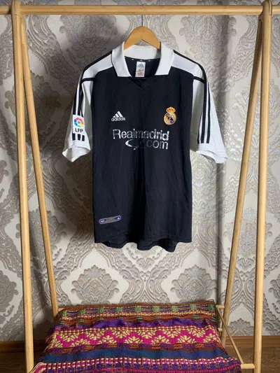 Pre-owned Adidas X Vintage Very Adidas Real Madrid 2001/02 Soccer Jersey Retro Y2k In Black/white