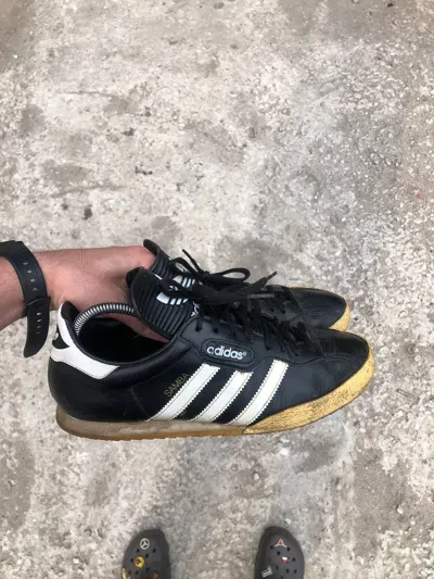 Pre-owned Adidas X Vintage Very Adidas Samba Leather Shoes Y2k Japan Style 90's 80's In Black