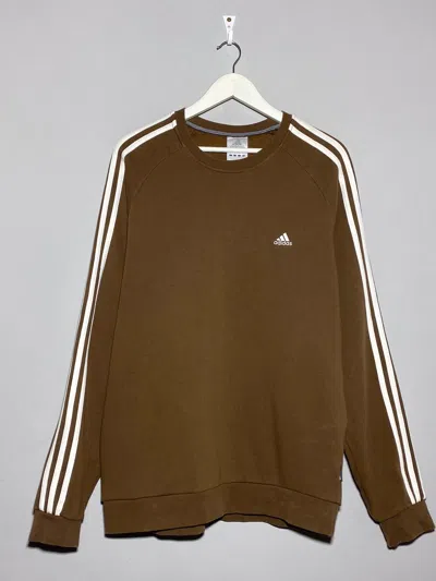 Pre-owned Adidas X Vintage Vntg Adidas Y2k Hype Brown Streetwear Oversized Sweatshirt