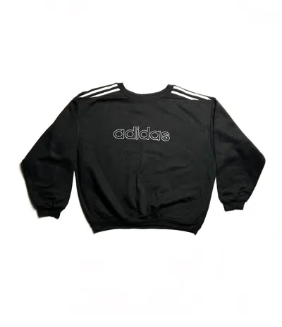 Pre-owned Adidas X Vintage Y2k Adidas Balenciaga Faded Japan Baggy Style Sweatshirt In Faded Black