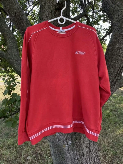 Pre-owned Adidas X Vintage Y2k Adidas Sweatshirt Embroidered Logo Japan 90s In Red