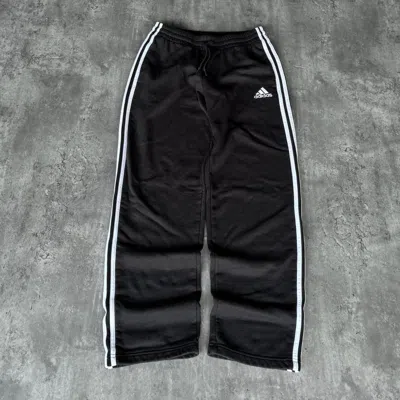 Pre-owned Adidas X Vintage Y2k Baggy Adidas Black & White Skater Sweatpants