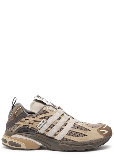 Adidas X Wales Bonner Adistar Cushion Panelled Mesh Sneakers In Brown