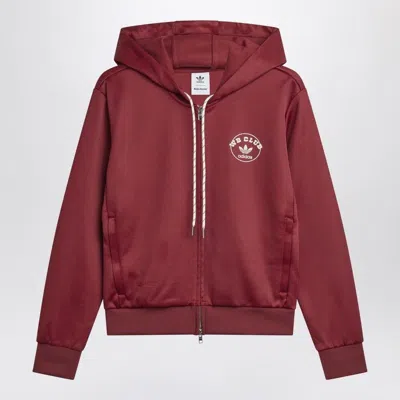 Adidas X Wales Bonner Bordeaux Hooded Sweatshirt In Cotton Blend