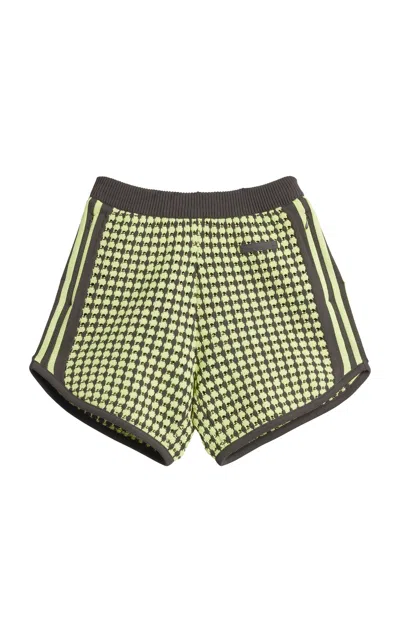 Adidas X Wales Bonner Crocheted Shorts In Yellow