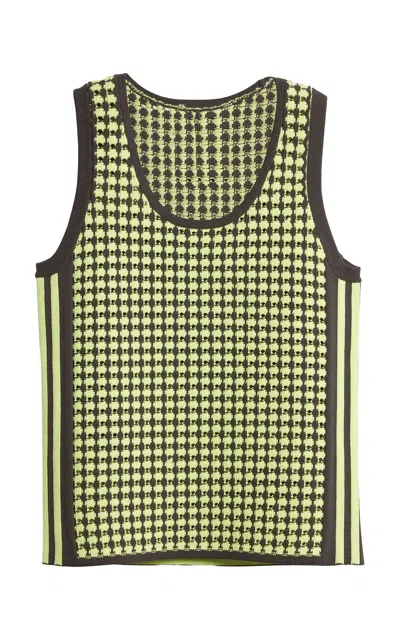 Adidas X Wales Bonner Crocheted Tank Top In Green