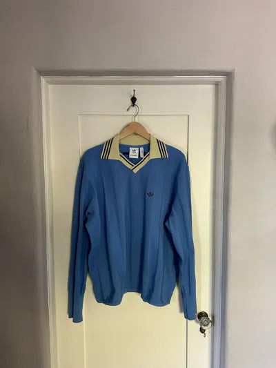 Pre-owned Adidas X Wales Bonner Knit Long Sleeve Football Tee In Blue