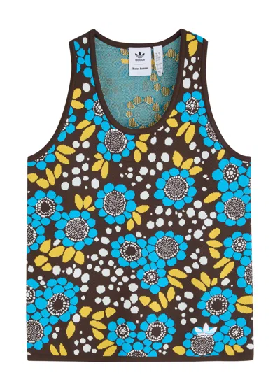 Adidas X Wales Bonner Logo Floral-intarsia Knitted Tank In Multicoloured