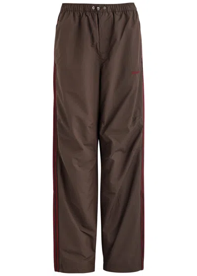 Adidas X Wales Bonner Logo Shell Track Pants In Dark Brown