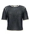 Adidas X Wales Bonner Navy Blue Crochet Wales Bonner X Adidas T-shirt In Black