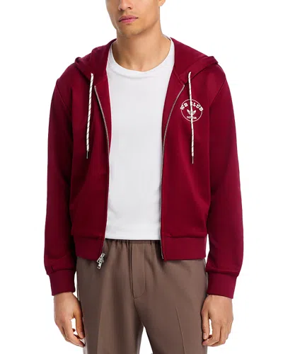 Adidas X Wales Bonner Regular Fit Graphic Logo Hoodie In Burgundy