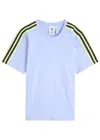 Adidas Originals Adidas X Wales Bonner Striped Logo Cotton T-shirt In Blue