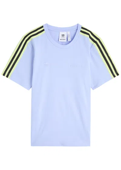 Adidas X Wales Bonner Striped Logo Cotton T-shirt In Blue