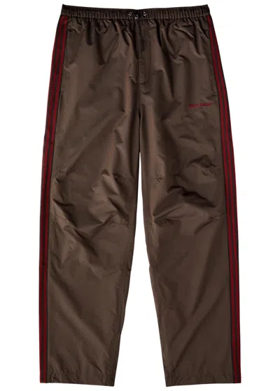 Adidas X Wales Bonner Striped Straight-leg Shell Track Pants In Brown