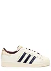 Adidas Originals Adidas X Wales Bonner Superstar Crocodile-effect Leather Sneakers In White And Blue