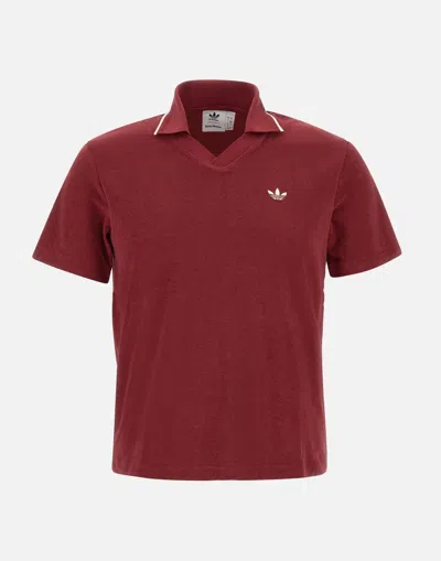 Adidas Originals Adidas X Wales Bonner Terry Burgundy Short Sleeve Polo