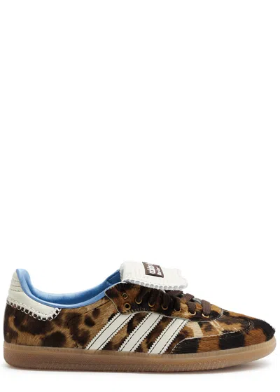 Adidas X Wales Bonner X Wales Bonner Samba Panelled Calf Hair Sneakers In Brown