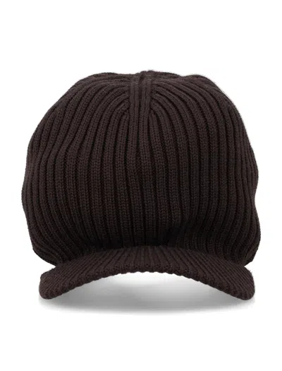 Adidas X Y-3 Unisex Rib-knit Visor Cap With Embroidered Logo In Aurora Coffee