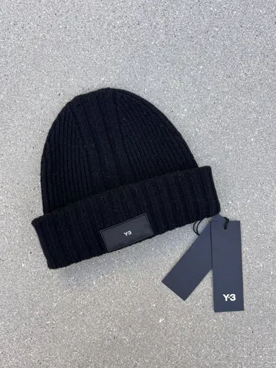 Pre-owned Adidas X Yohji Yamamoto Adidas Y-3 Yohji Yamamoto Wool Knit Beanie Hat In Black