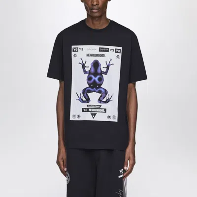 Adidas Y-3 X Neighborhood Oversized T-shirt With Logo Prints In Black