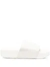 Adidas Y3 Adidas Y-3 Logo-patch Platform Slides In Ivory