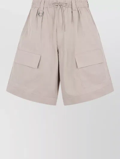 Adidas Y3 Cotton Cargo Shorts In Neutral