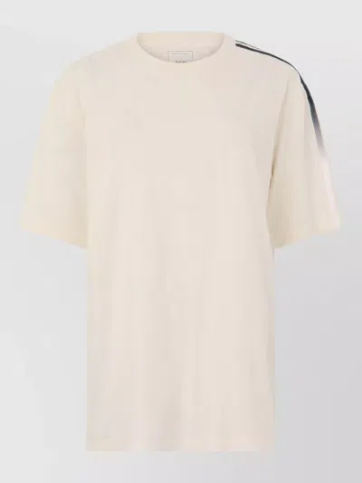 Adidas Y3 Short Sleeve Striped Shirt Crew Neck In Multi