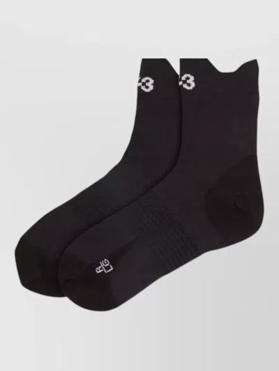 Adidas Y3 Y 3 Ankle Length Ribbed Socks In Black
